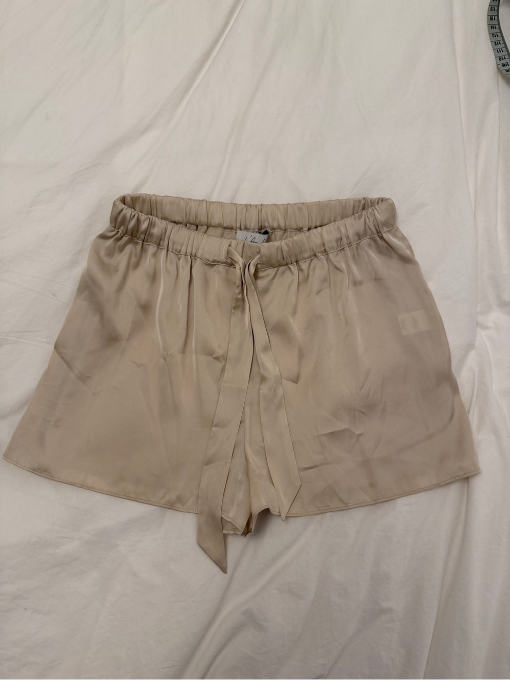 L’academie Ivory Satin Chantal Shorts